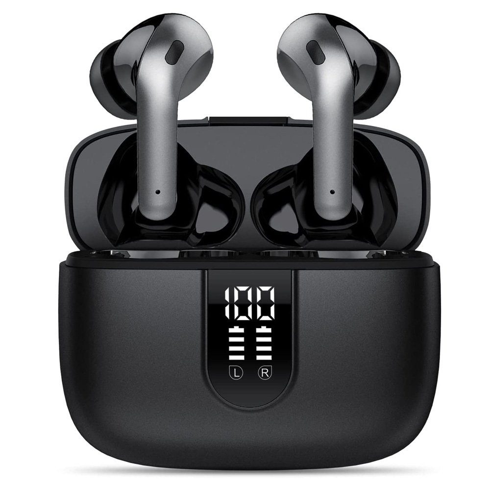 GelldG Kopfhörer Kabellose, Ear Kopfhörer Bluetooth Mit Mikrofon Bluetooth-Kopfhörer schwarz