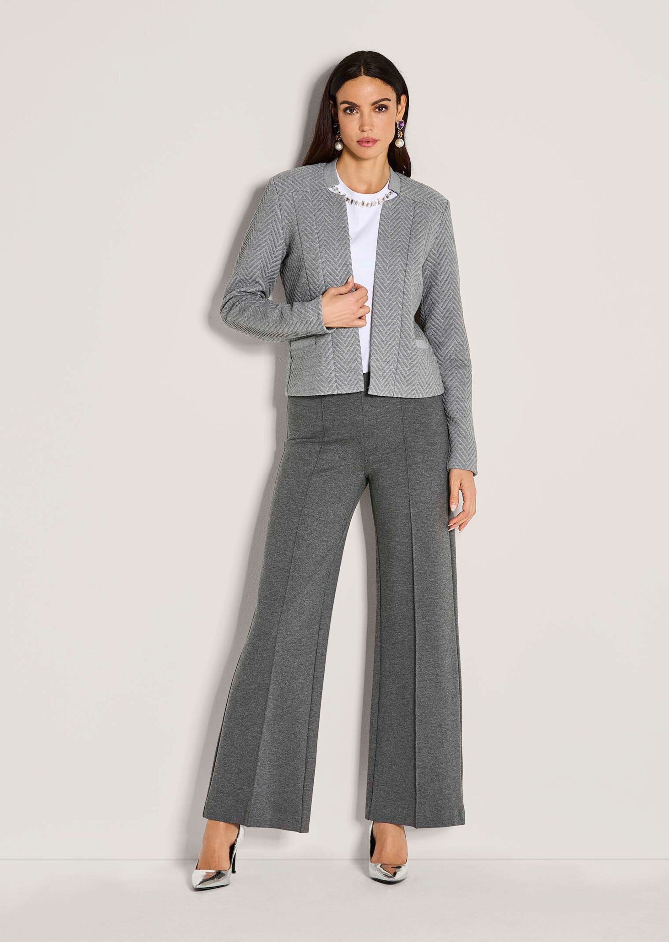 MADELEINE Kurzblazer Moderner Jerseyblazer in Melange-Optik Taillierter Bla günstig online kaufen