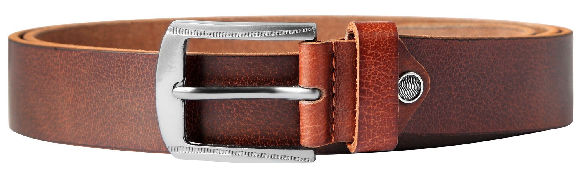 Leonardo Verrelli Ledergürtel hochwertiges Echt Leder, braun, 130 cm