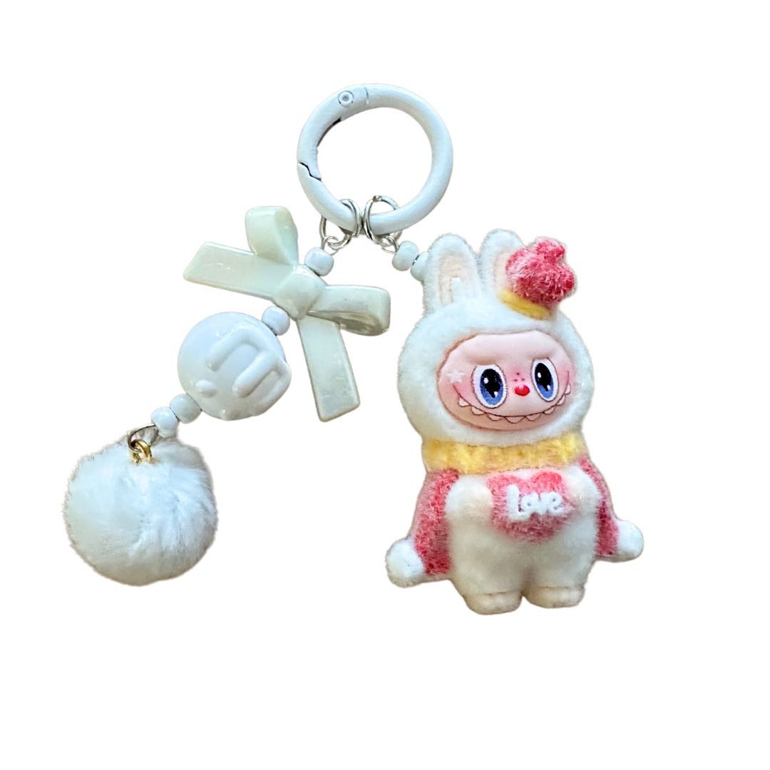 suebidou Schlüsselanhänger Niedlicher Labubu inspirierter Schlüsselanhänger 'Love' (ein Schlüsselanhänger ca. 10 cm), nachhaltig, kreativ