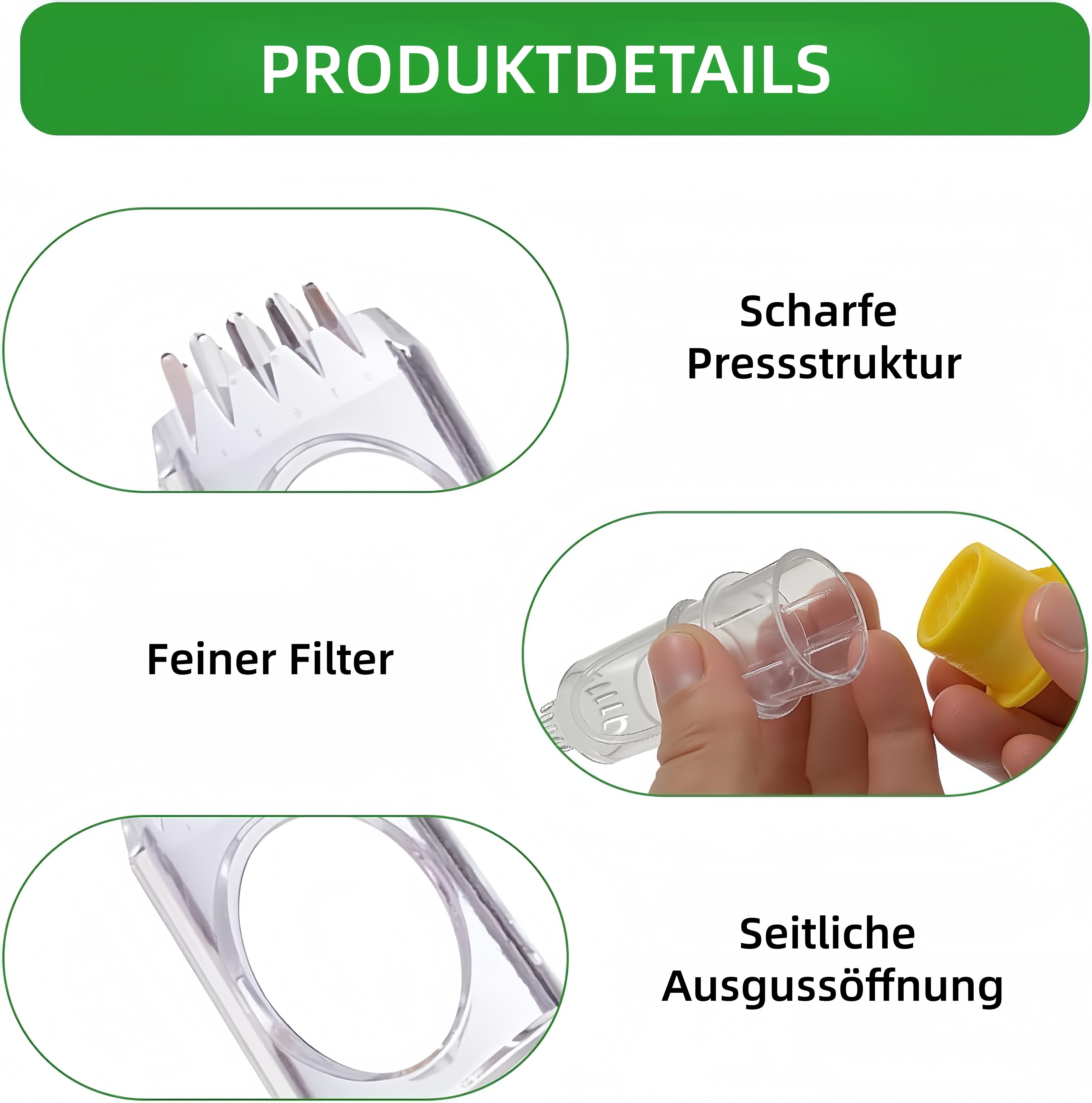 FOUORTUNATE-BEE Zitruspresse 2er Set Zitruspresse für Zitronen und Orangen, Manuelle Saftpresse für frischen Zitrussaft