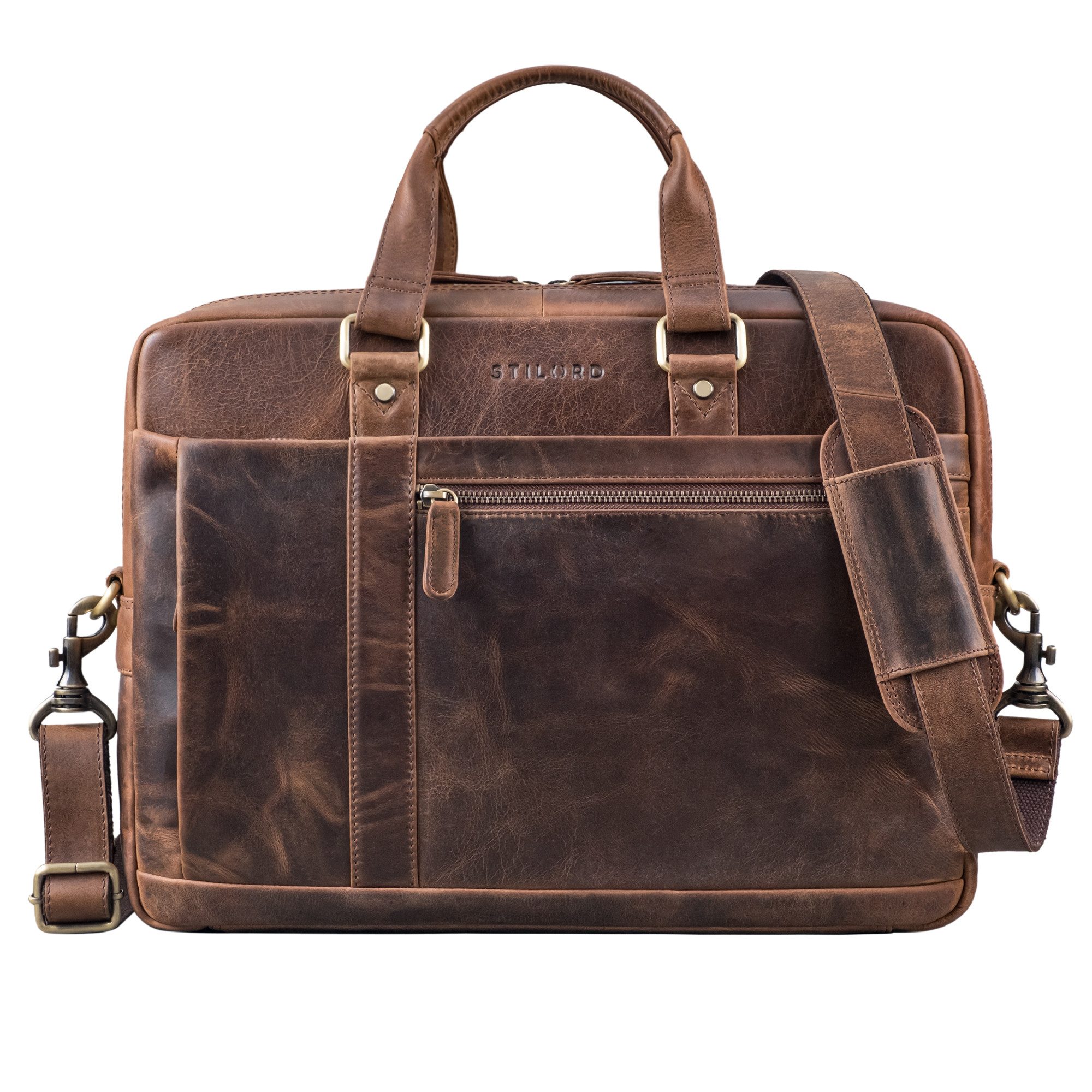 STILORD Laptoptasche "Nico" Große Businesstasche aus Hochwertigem Leder 15.6 Zoll