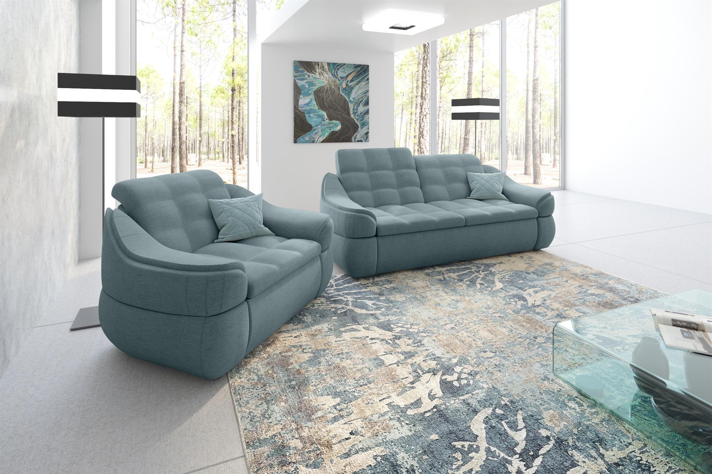 Stylefy Sofa made Europa Design, Alisa, in und Polstergarnitur aus (2-tlg), Sessel, 2-Sitzer Modern (Set bestehend