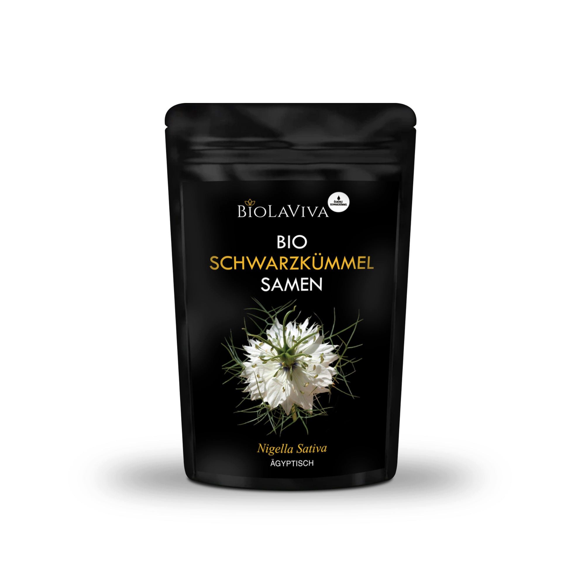 BIOLAVIVA Gewürz Bio Schwarzkümmel Samen 500g, (Aromatisch-würzig), 99,9 % Reinheit, Bio-Qualität, 100 % Schwarzkümmelsamen