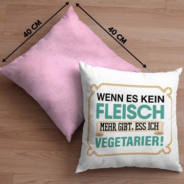 Trendation Dekokissen Trendation - Anti Vegetarier Kissen Geschenk Wenn Es Kein Fleisch Mehr gibt Dekokissen mit Füllung 40x40