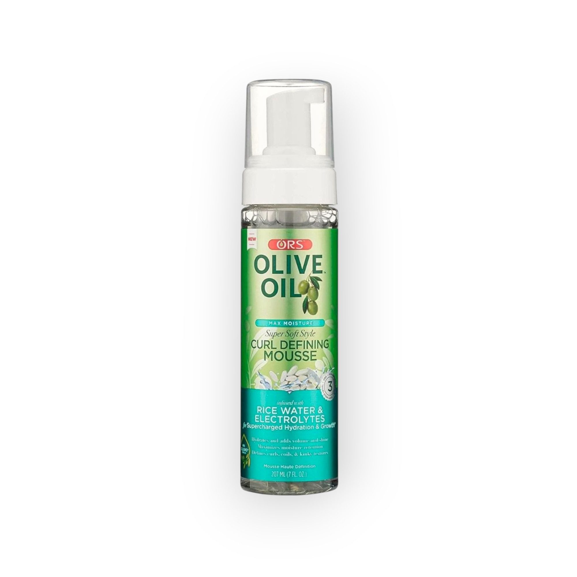Ors Haarmousse ORS Olive Oil Max Moisture Curl Defining Mousse, Spendet Feuchtigkeit, definiert Locken, hinterlässt kein Verkleben