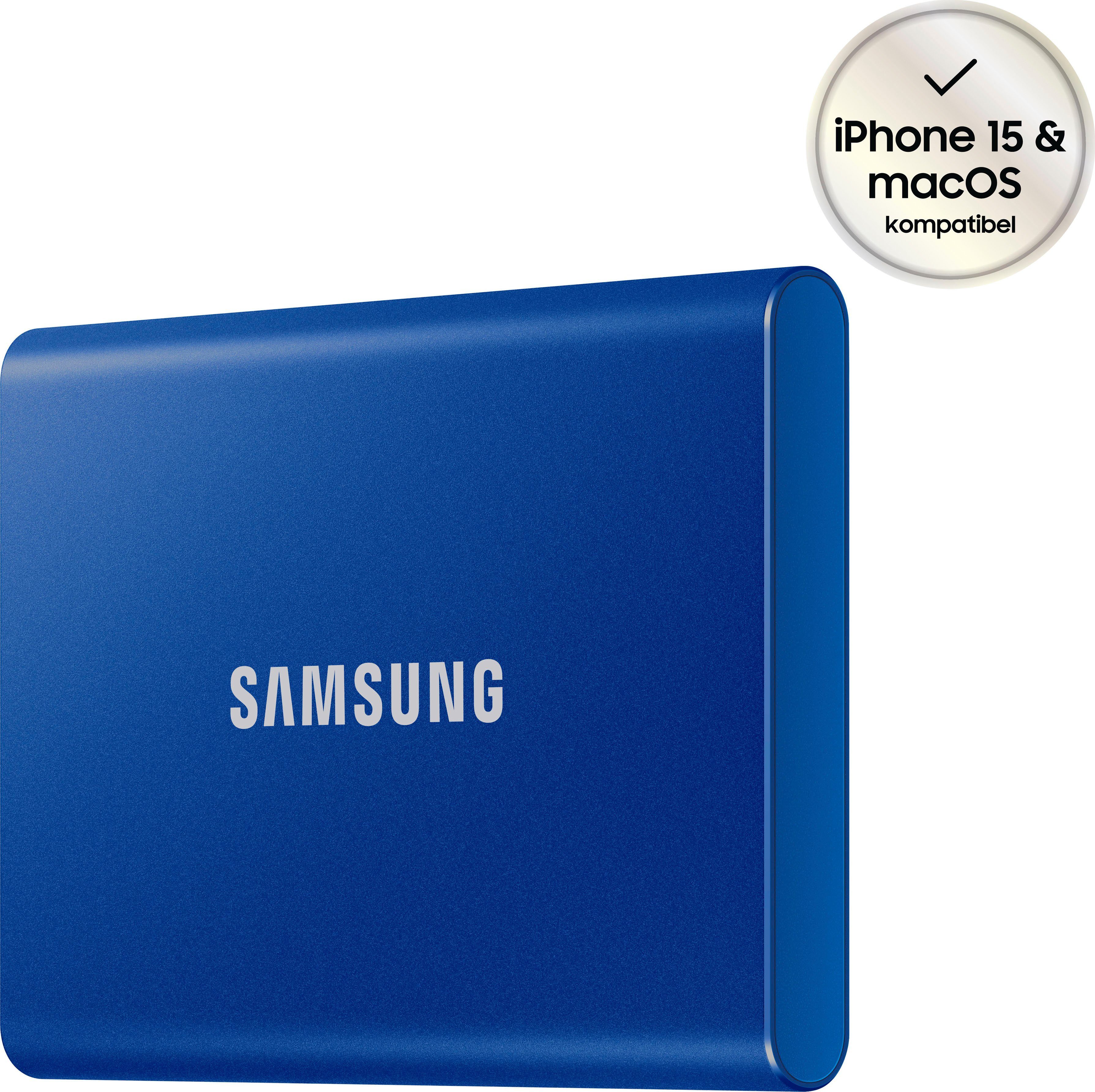 Samsung Portable SSD T7 externe SSD (2 TB) 1050 MB/S Lesegeschwindigkeit, 1000 MB/S Schreibgeschwindigkeit