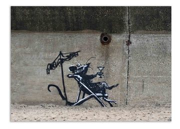 Leinwando Gemälde Gemälde / Chill Relax - Banksy Street Art Graffiti / Wanbild fertig zum aufhängen