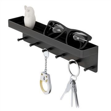 Fangqi Schlüsselleiste Schlüsselleiste mit Ablage,Schlüsselhalter mit 6 Haken,24,5x4,3x5,8 cm