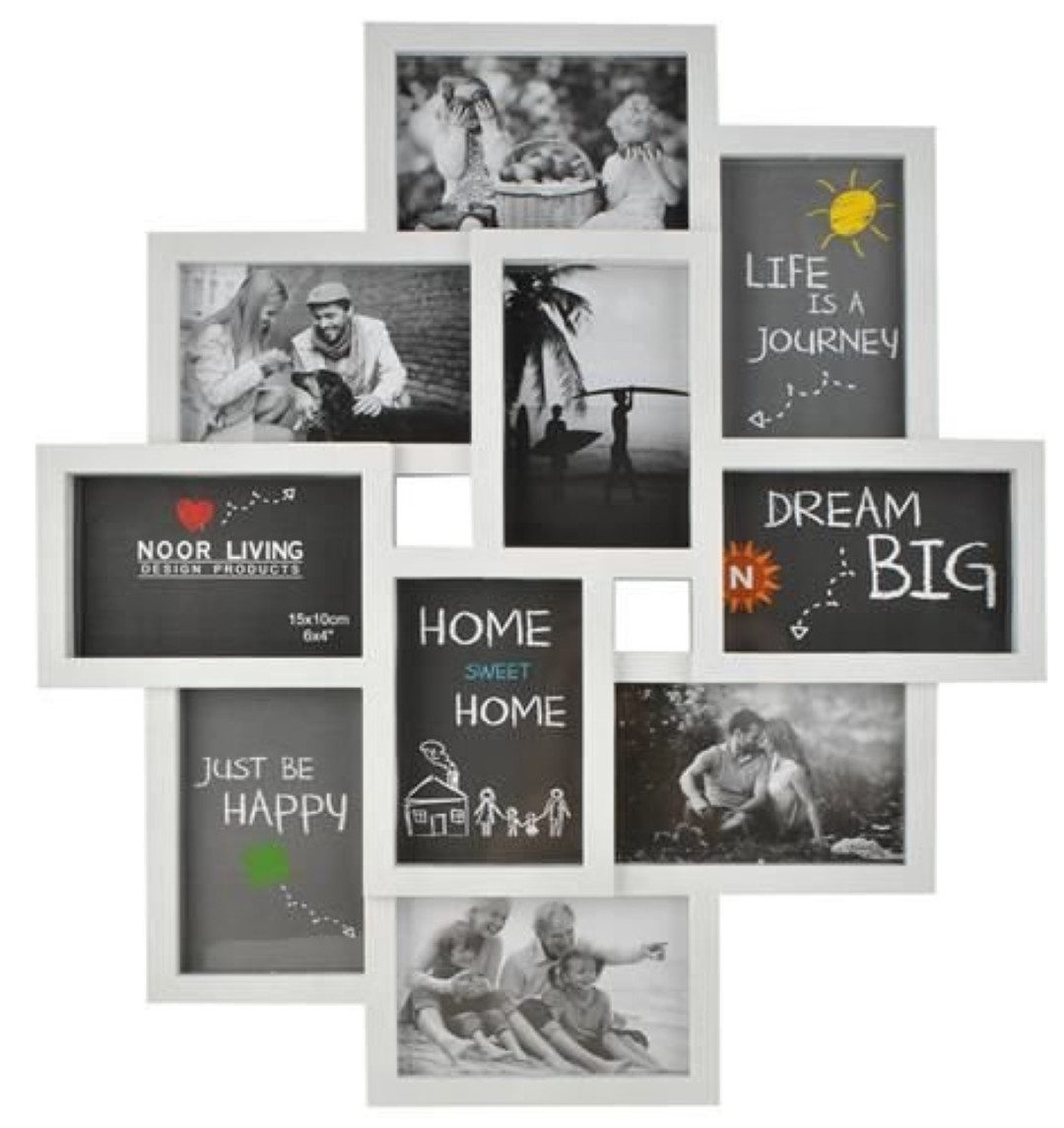 Ruhhy Bilderrahmen 10er Foto-Rahmen Collage mit Schutzfolie und Aufhängung. günstig online kaufen