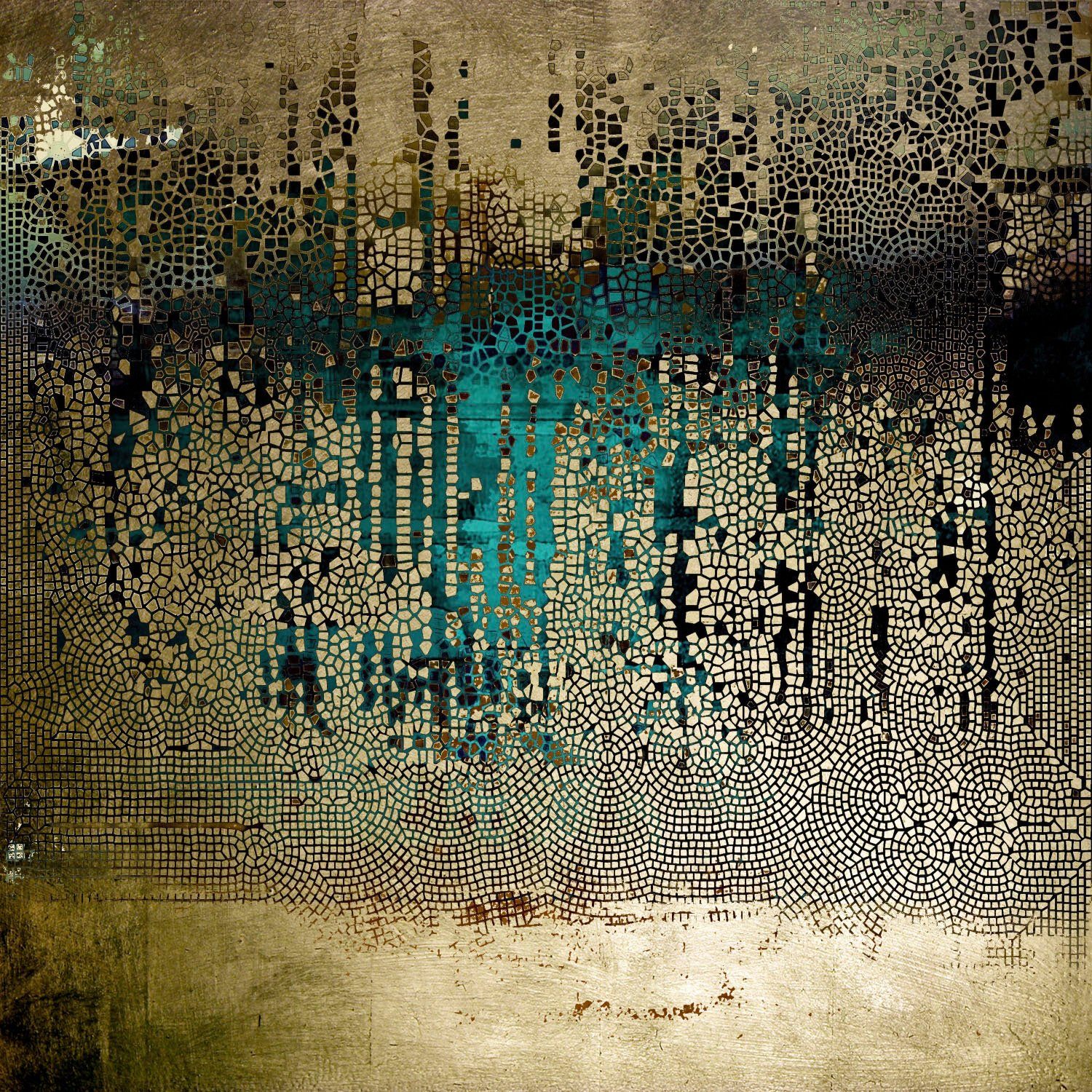 queence Acrylglasbild Abstrakte Kunst mit Gold, Abstrakt, Gemälde, Kunst, klassische Fantasie, Goldveredelung, Handgearbeitet, Gerahmt, Edel