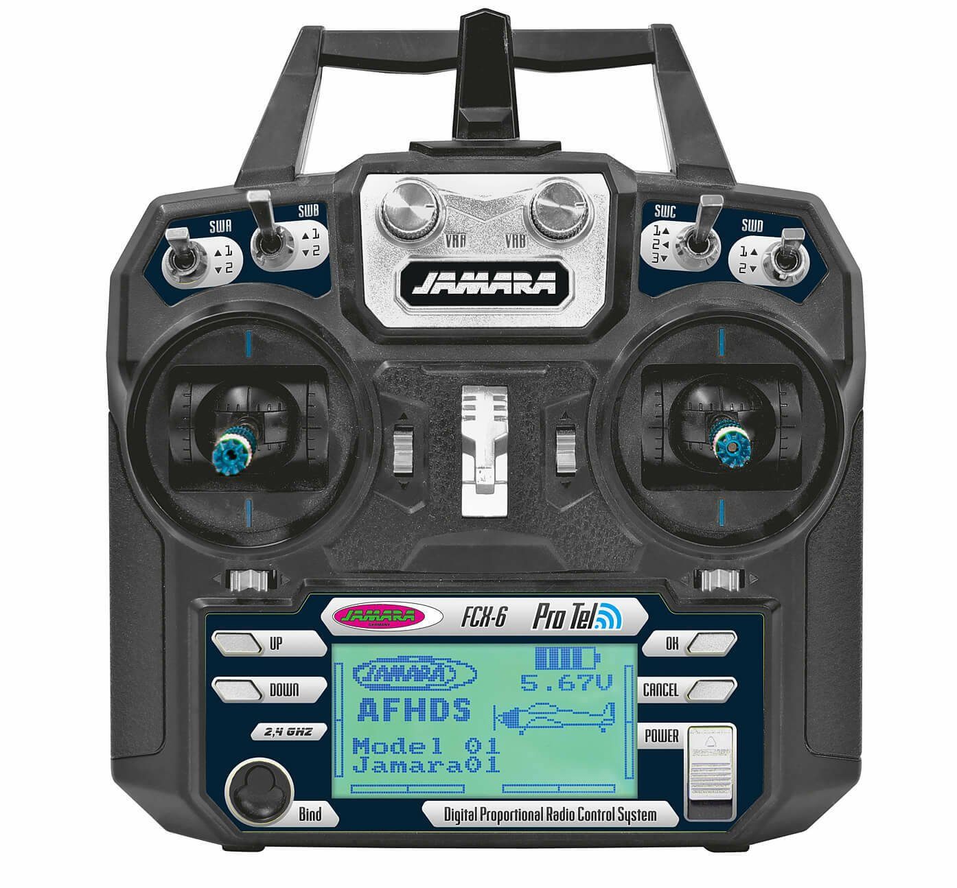 Carp Madness CM Funkanlage mit großem LCD Display 2,4 Ghz 6-Kanal RC-Fernsteuerung