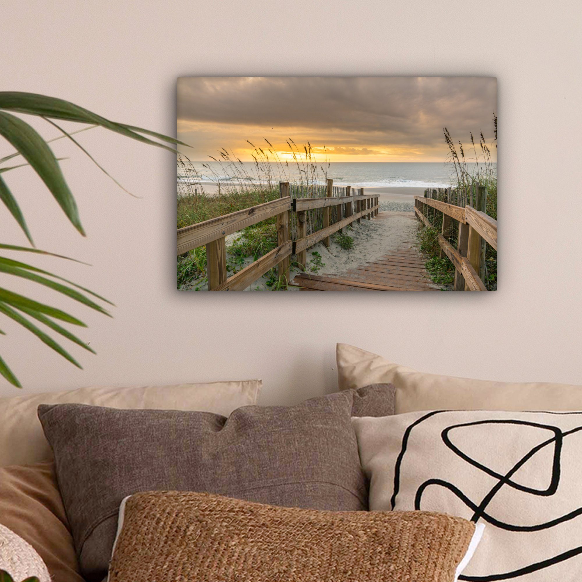 OneMillionCanvasses® Leinwandbild Strand - Meer - Düne - Weg, Fotodruck (1 günstig online kaufen