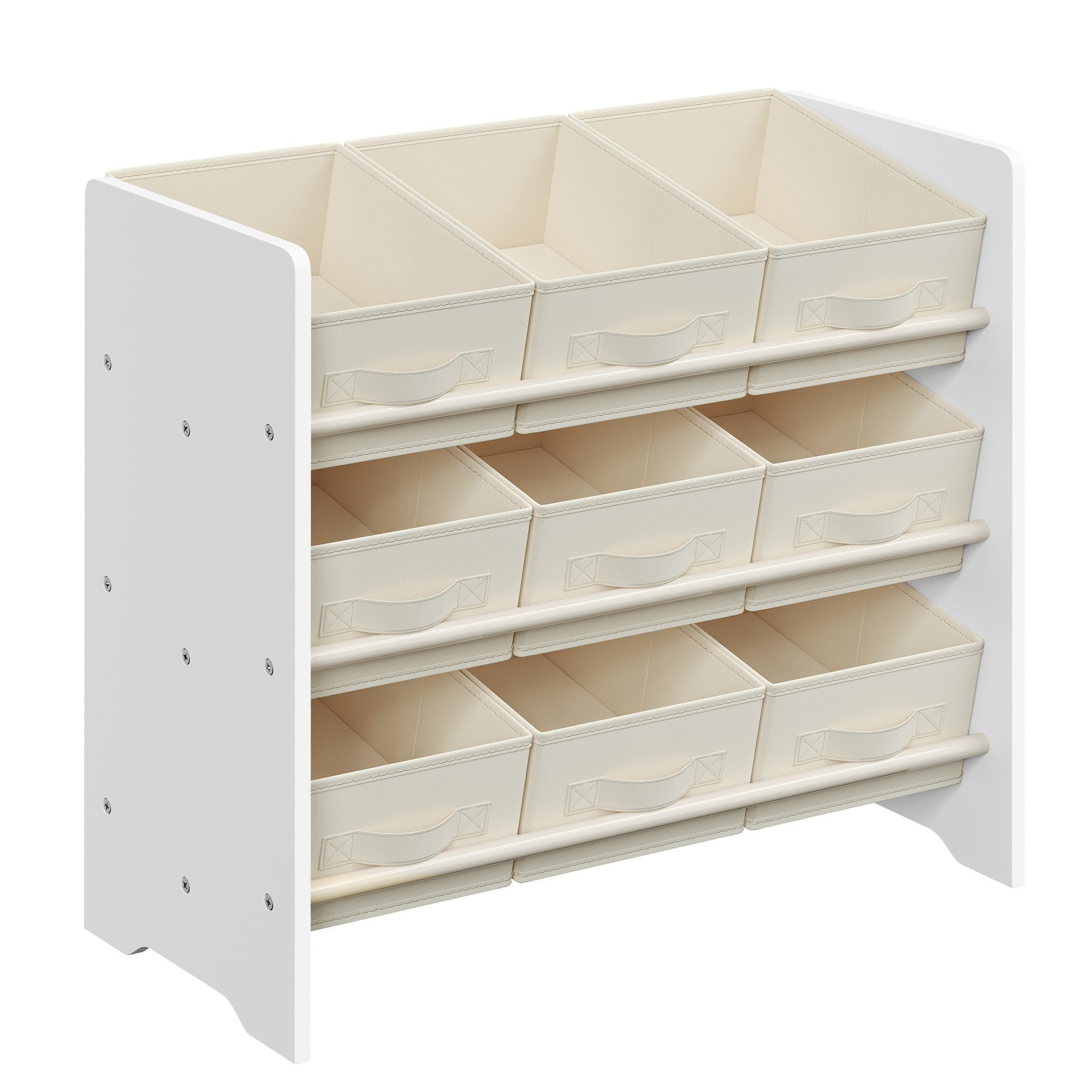 FOREHILL Kinderregal Mit 4 Boxen Auf Rollen - Bücherregal & Spielzeugaufbewahrung