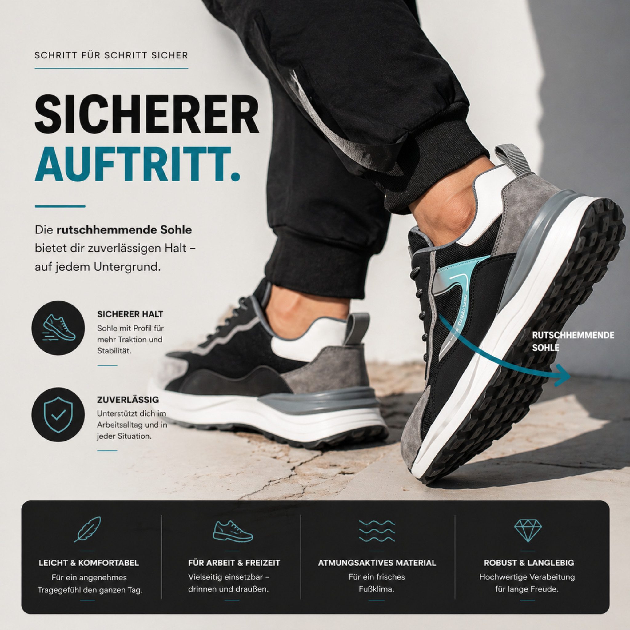 ARMORAX Bequeme Sicherheitsschuhe, Stahlkappe, Arbeitsschuh gemäß ISO20345 Sicherheitsschuh Flexibler Sicherheitsschuh mit Stahlkappe