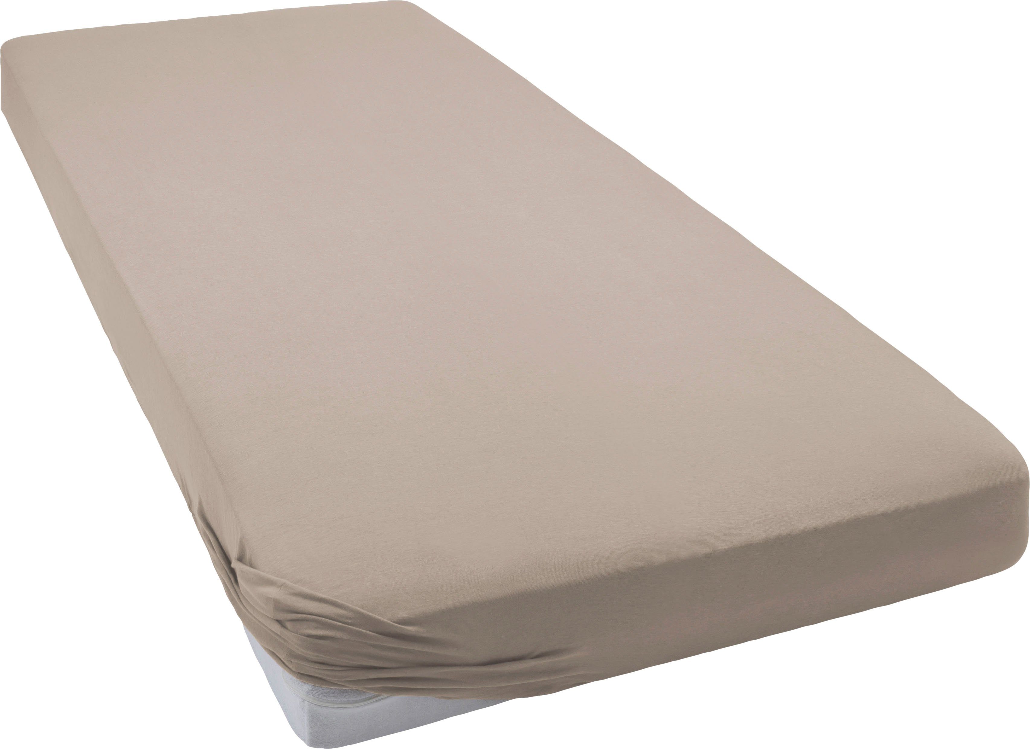 bellana Spannbettlaken bellana Luxuszwirn mit Elasthan, Jersey 175 g/m², faltenfrei, Jersey, Gummizug: rundum, (1 Stück), gezwirnte Baumwolle mit Elasthan, bis 35cm Matratzenhöhe, bügelfrei