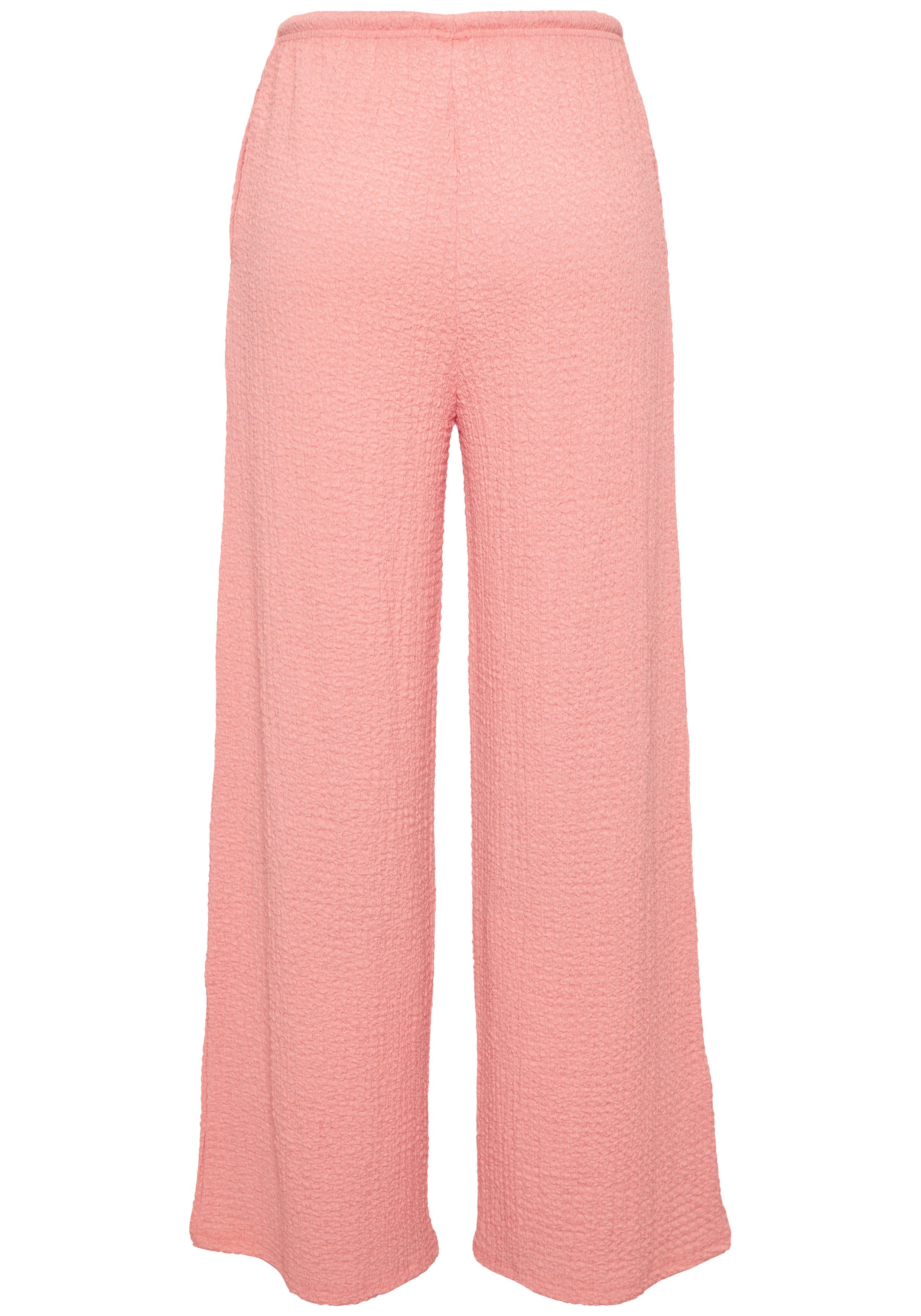 LASCANA Schlupfhose bügelfrei mit weitem Bein aus bequemen Stoff mit Kordelzug, Sommerhose, Strandhose