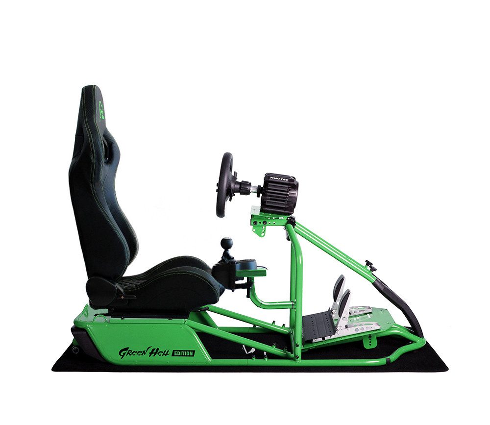 Speedmaster Simulator Cockpit Pro Green Hell Grüne Hölle Edition Carbonfaser Look Gaming-Controller (Kompatibel mit allen gängigen Lenkrädern und Pedalen)