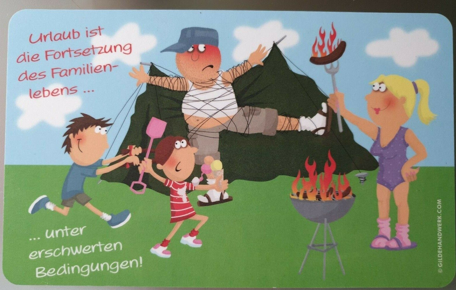 GILDE Frühstücksbrett Frühstücksbrettchen „Urlaub unter erschwerten Bedingungen“, (1-St), langlebig, robust und alltagstauglich