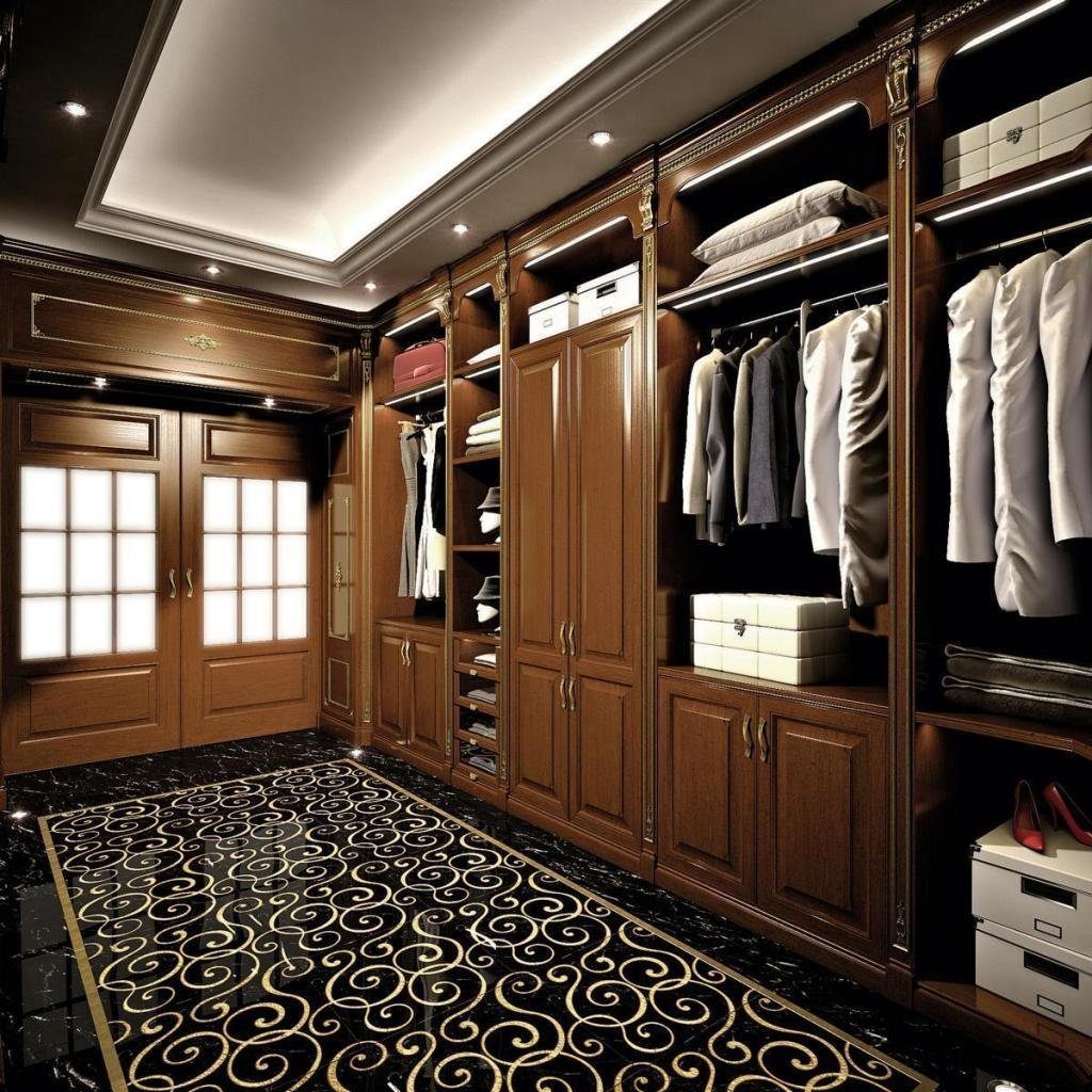 JVmoebel Schranksystem Begehbarer Kleiderschrank aus Holz mit klassischem Design Made in Europa