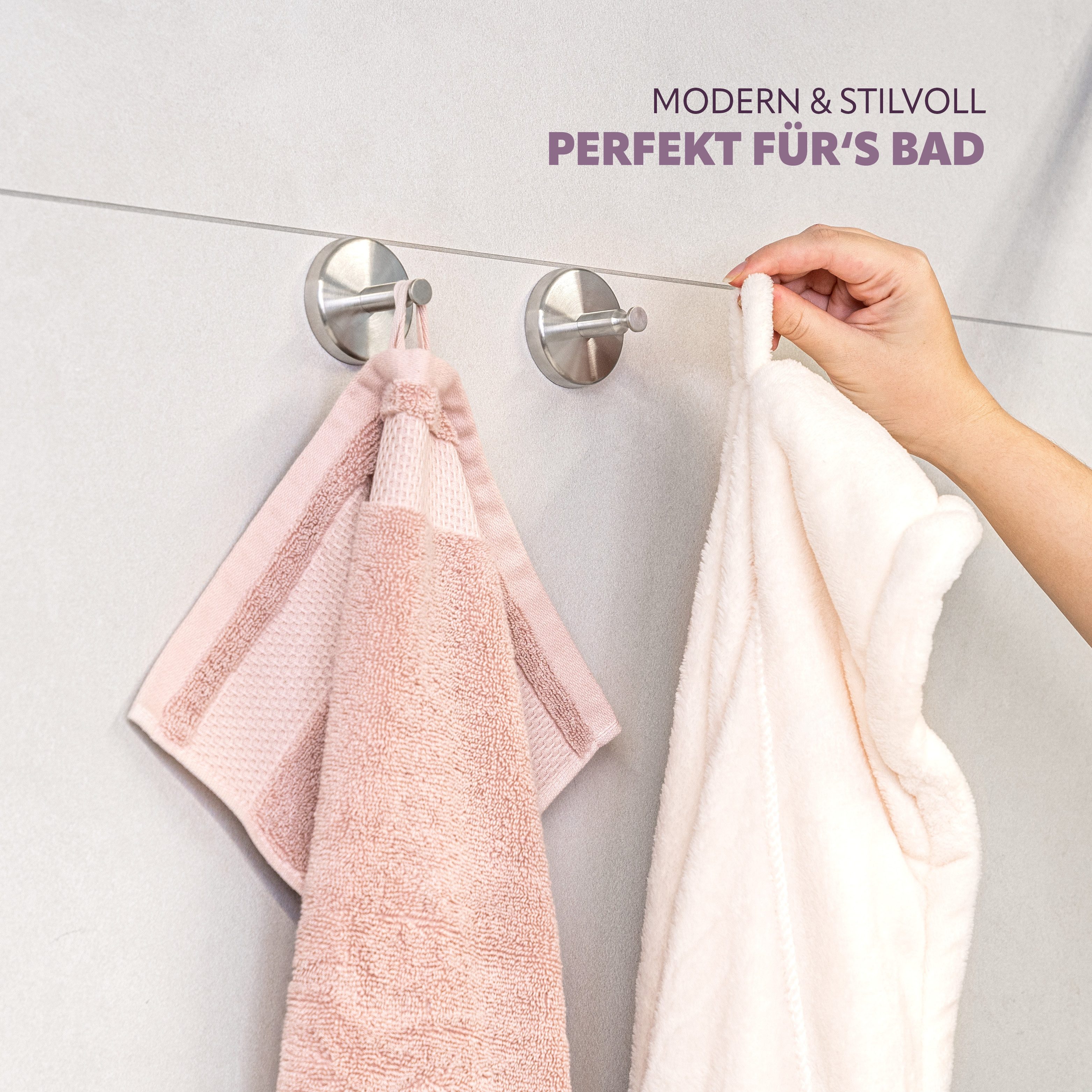 bremermann Handtuchhaken Bad-Serie PIAZZA - 2er Set, aus Edelstahl matt, (2 günstig online kaufen