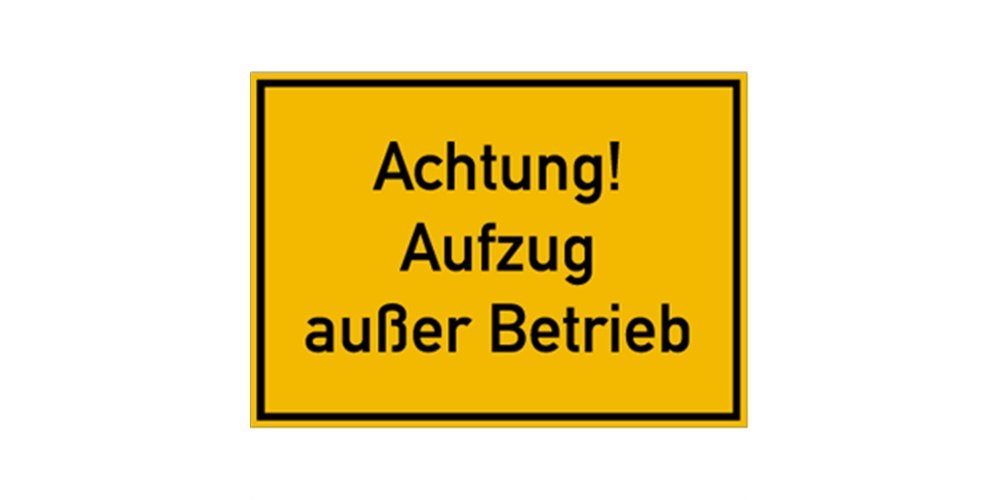 Thumbnail - König Werbeanlagen Hinweisschild Achtung! Aufzug außer Betrieb, Kunststoff, 350x250 mm