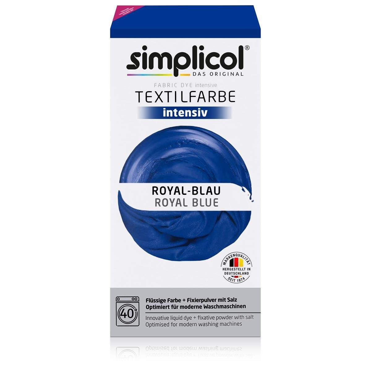 Textilfarbe Simplicol Textilfarbe intensiv Royal-Blau - Einfaches Färben (1er Pack