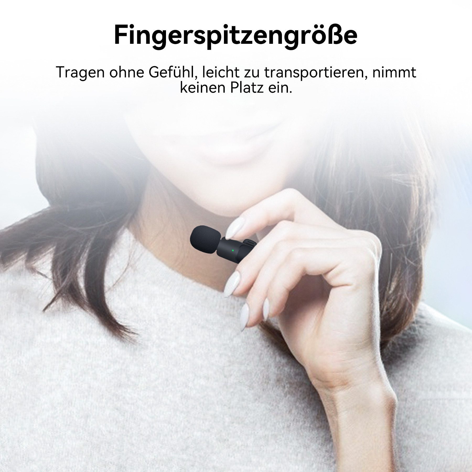 Senmudi Mikrofon Mini Mic Pro Kabelloses Mikrofon für iPhone, iPad, Android (Mini Mikrofon für Live-Streaming,Geräuschunterdrückung), Wireless Ansteckmikrofon f – Bild 4 von 5