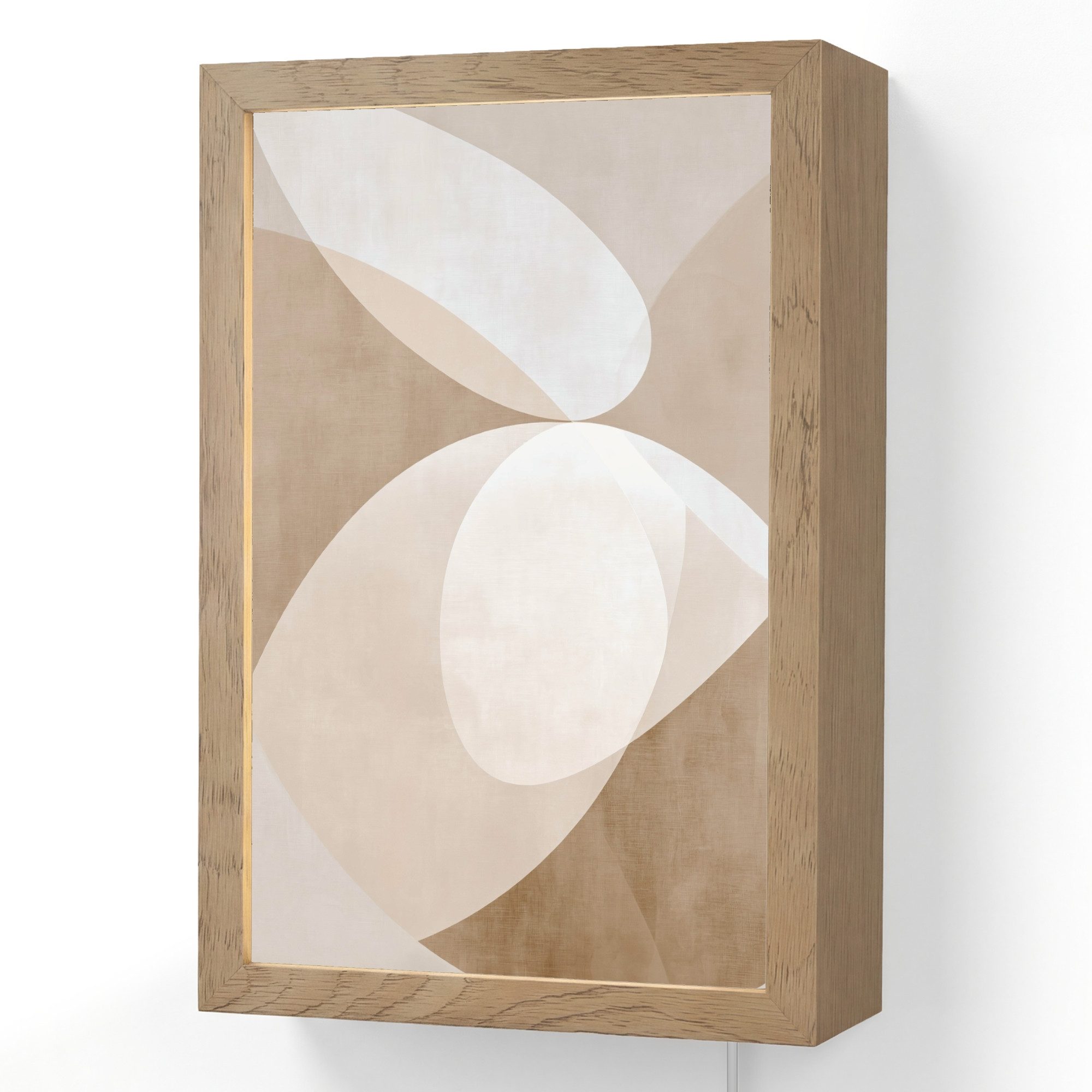 OnlyWow Wandleuchte Lightbox Ovale Formen - Transparent - Weicher Übergang, Dimmbar, Farbwechsel, LED, Warmweiß, Kaltweiß, Neutralweiß Einstellbar, Wandlampe Innen, Dimmbar, mit Kabel, LED, Beleuchtung, Wohnzimmer