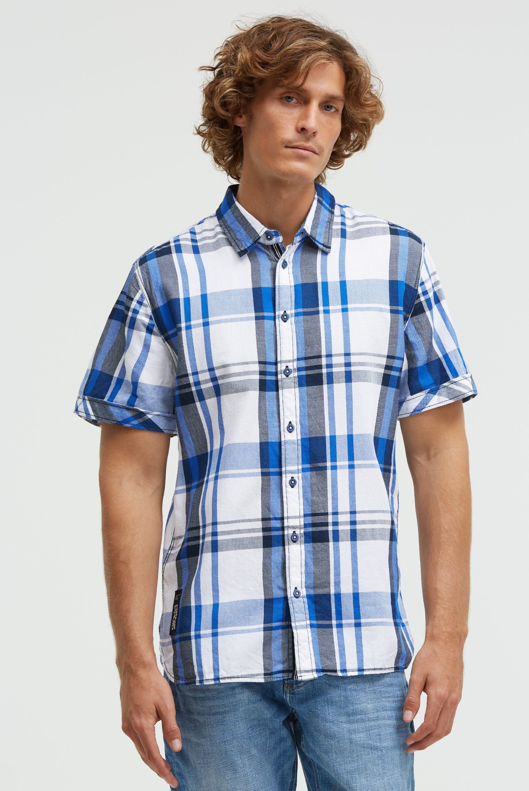 CAMP DAVID Kurzarmhemd mit Webstruktur