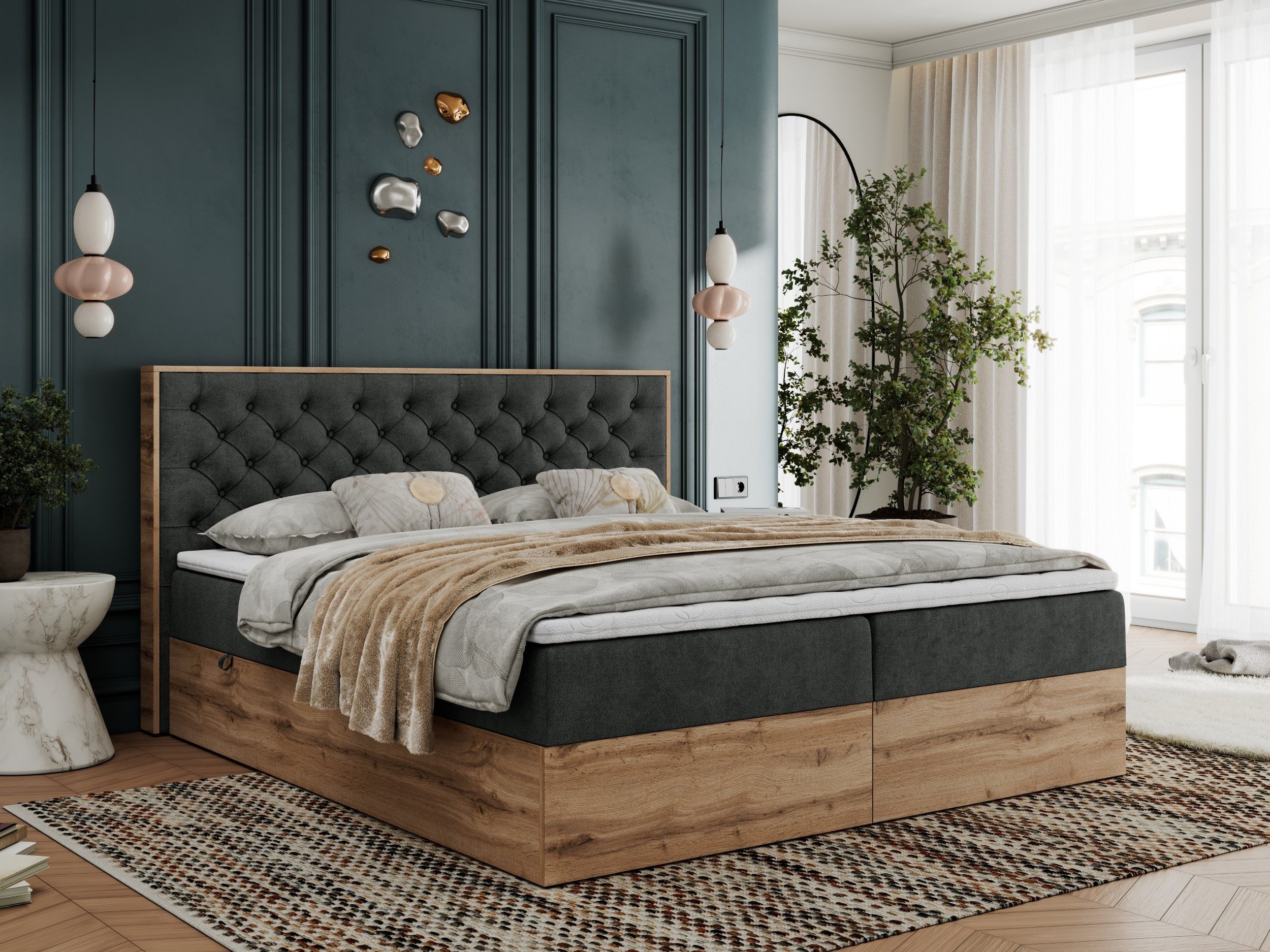 MKS MÖBEL Boxspringbett ALBERO 3 (Packung, Set, Topper T25, T30-Schaum, Sta günstig online kaufen