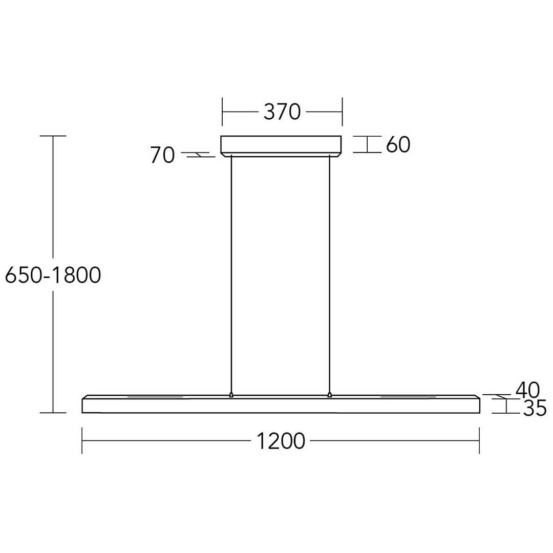 HerzBlut LED-Hängeleuchte Laurent mit Gestensteuerung, Alu LED-Leiste Acryl satiniert