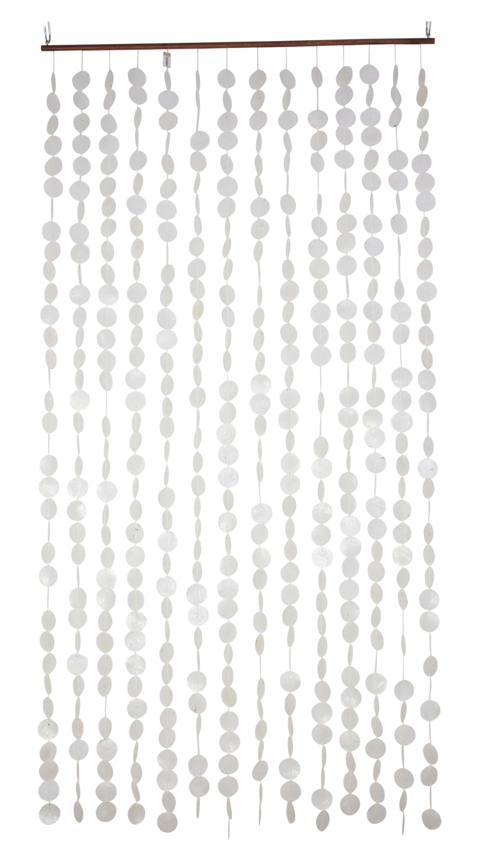 Dekoleidenschaft Türvorhang "Capiz" aus Muscheln, 90x180 cm, Balkontür Insektenschutz Vorhang, Hakenaufhängung, transparent, Fadenvorhang, Перегородки, Türgardine, Muschelvorhang, Perlenvorhang