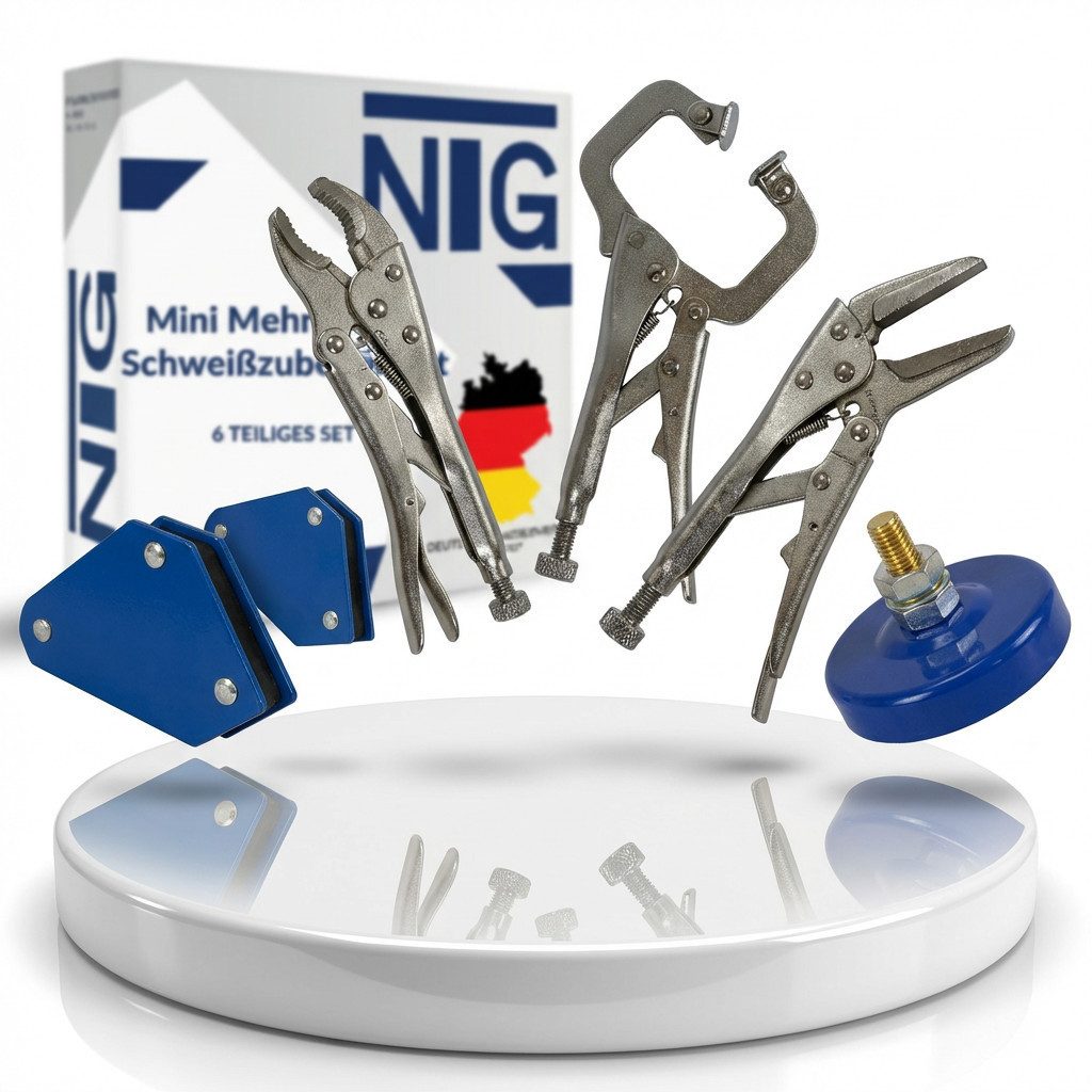 NTG Nutzfahrzeug Technik GmbH Elektrowerkzeug-Set Mini Mehrzweck Schweißzubehör Set, 2x Magnet-Schweißwinkel