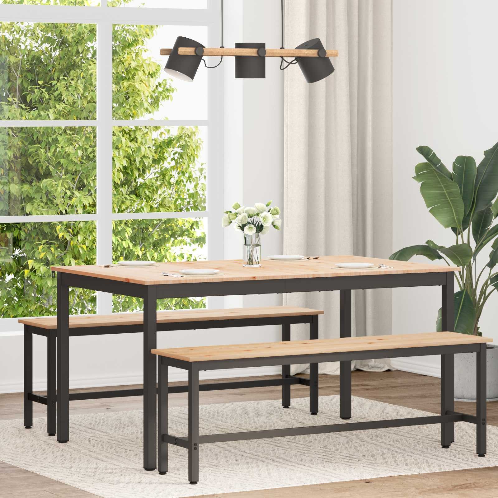 vidaXL Esstisch Esstisch Natur 150 x 90 x 75 cm Massives Kiefernholz (1-St)