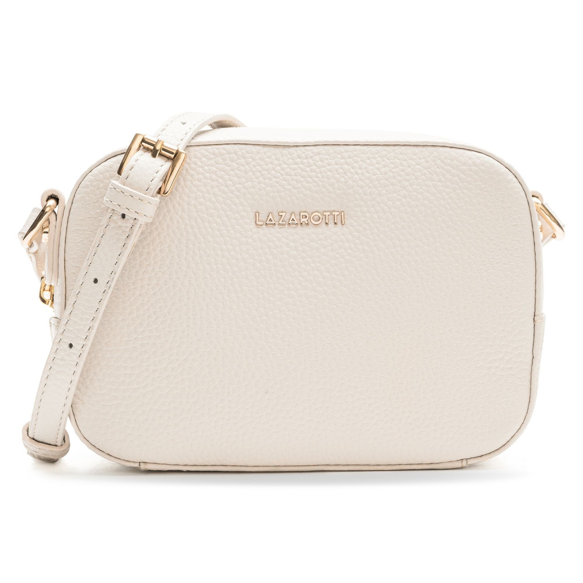 Lazarotti Umhängetasche Bologna Leather, Leder offwhite