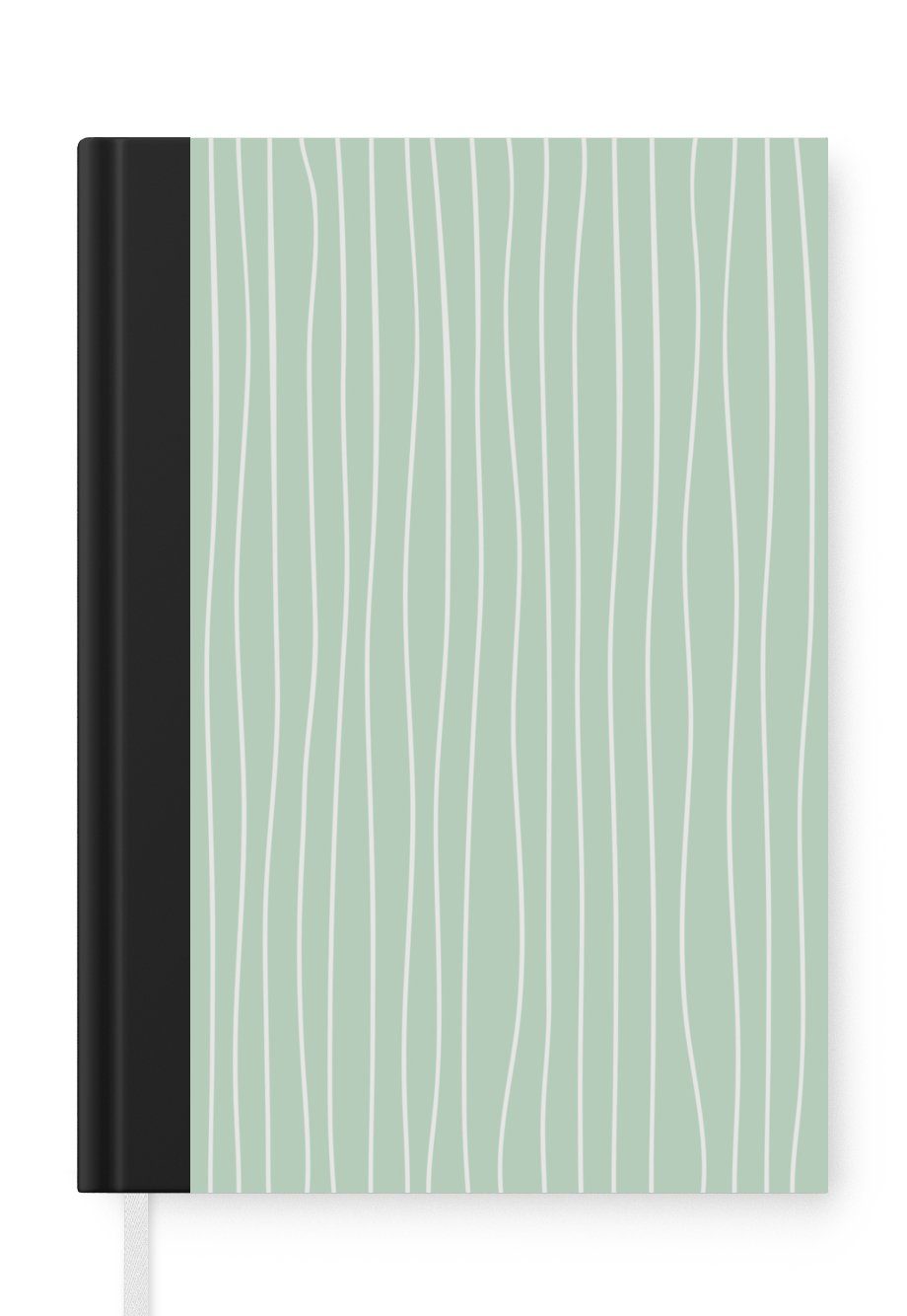 MuchoWow Notizbuch Grün - Muster - Einfach, Journal, Merkzettel, Tagebuch, Notizheft, A5, 98 Seiten, Haushaltsbuch