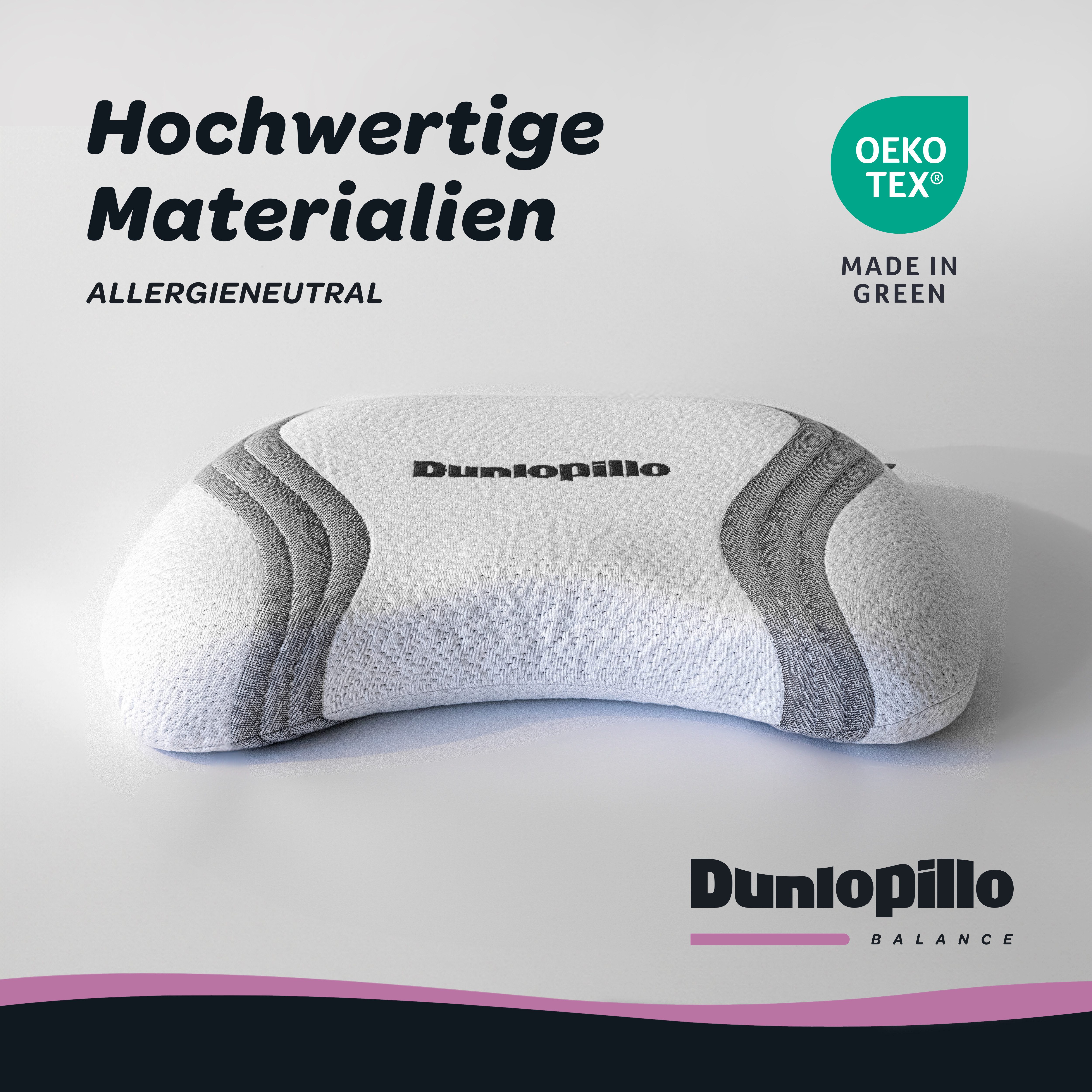 Dunlopillo Nackenstützkissen Anti-Aging, NEUHEIT, Nackenstützkissen mit zwei Kernkomponenten, Füllung: Viskoschaum, Bezug: Polyester & Lyocell, Rückenschläfer, Seitenschläfer, in Größe 38 x 53 x 9 cm, für variable Höhenanpassung 7 oder 9 cm