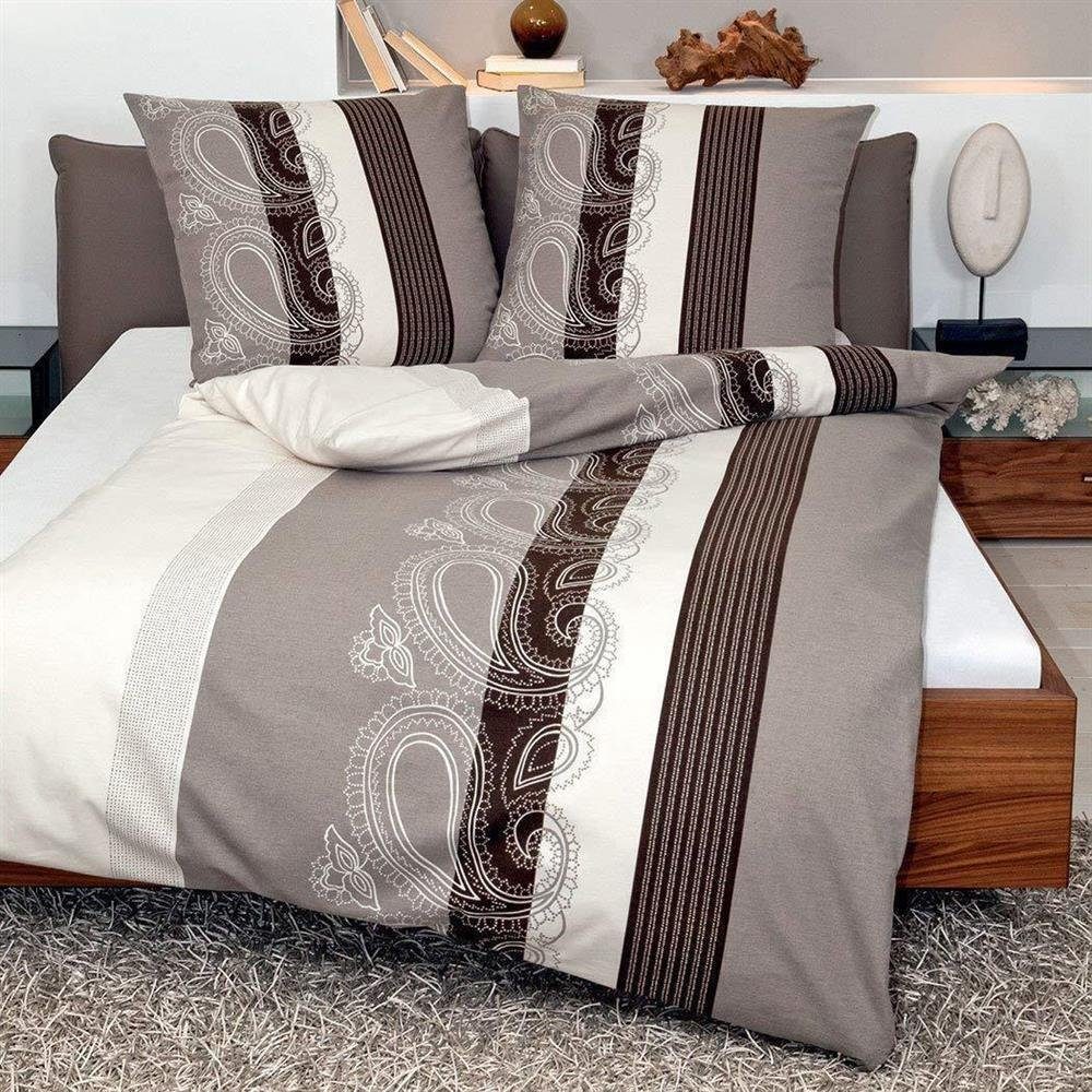 soma Bettwäsche Bettbezug 135x200 80x80 Barock gestreift Boho beige braun b günstig online kaufen