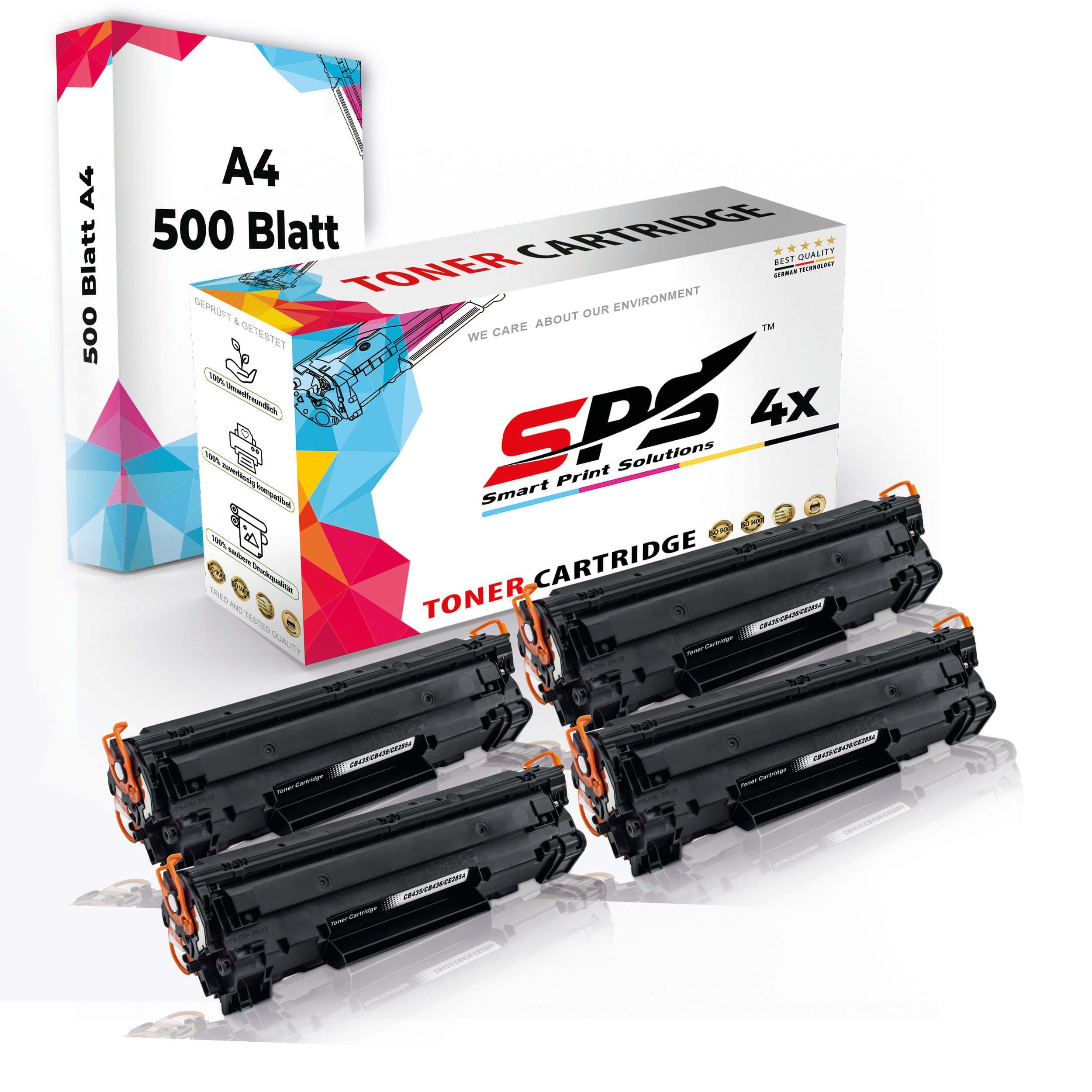 SPS Tonerkartusche A4 500 Blatt +4x CE285A Set Kompatibel für HP LaserJet P1102 Toner, (5er Pack)