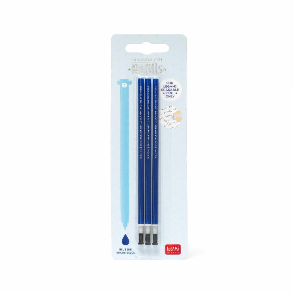 Legami Gelschreiber Erasable Pen Refills Blue 3er Set – Bild 2 von 2
