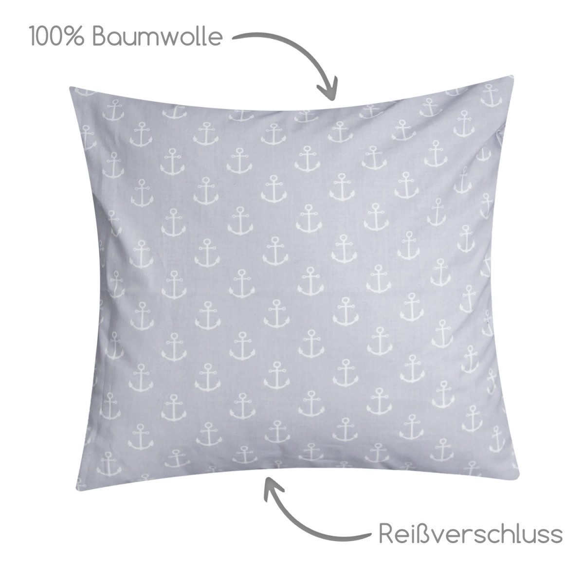 Heubergshop Kissenbezug, (1 Stück), 40x40cm Anker günstig online kaufen