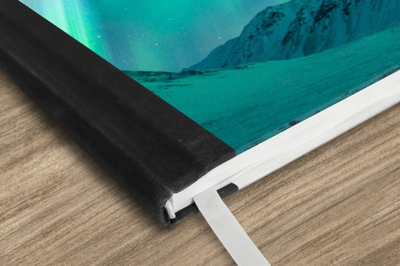 Thumbnail - MuchoWow Notizbuch Nordlichter - Berg - Nacht, Notebook, Notizblock a5, Tagebuch, Journal Liniert
