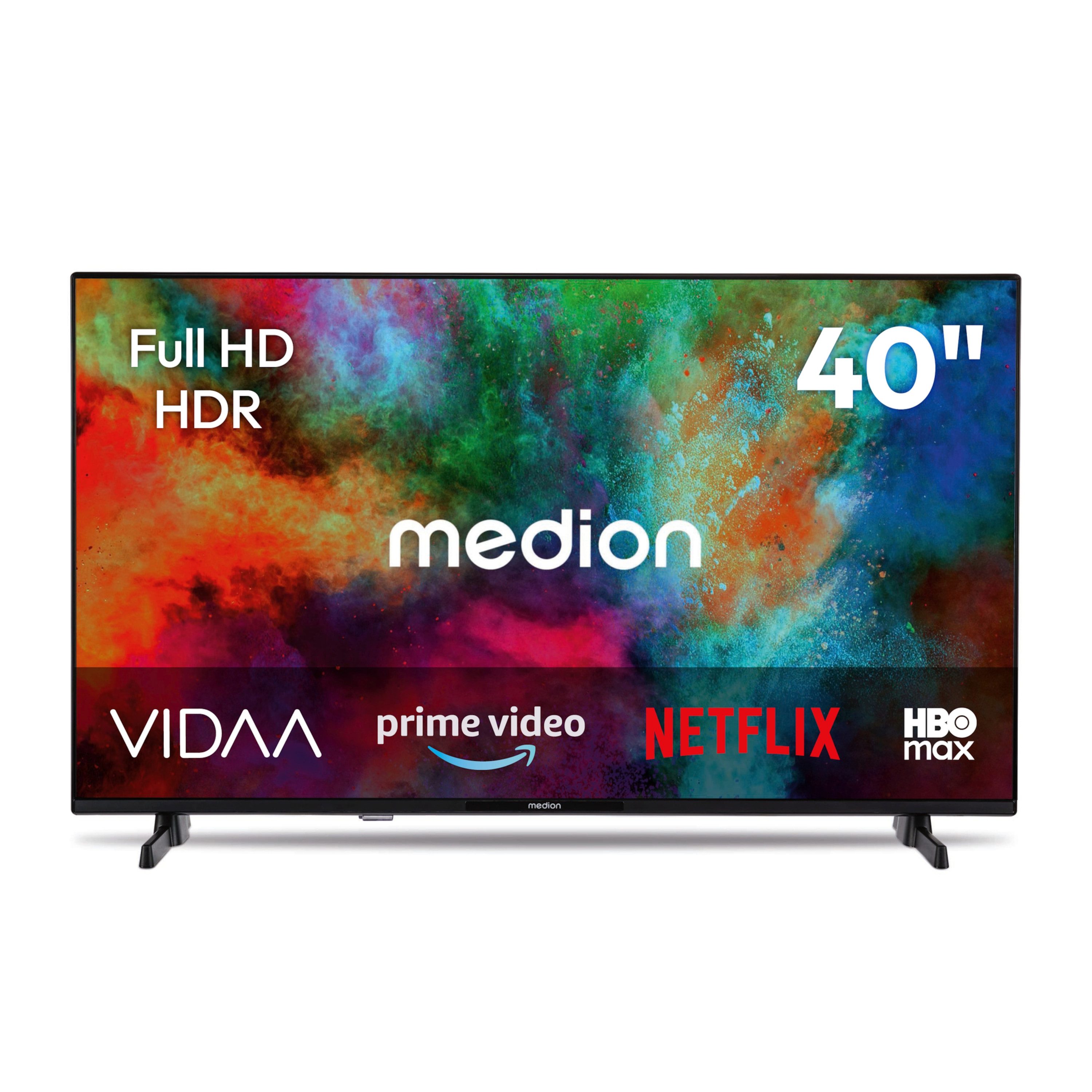 Medion® MD840101 LCD-LED Fernseher (100.3 cm/40 Zoll, 1080p Full HD, Smart-TV, HDR, DTS X, Virtual X, Netflix, HBO Max, Prime Video, Disney+, WOW)