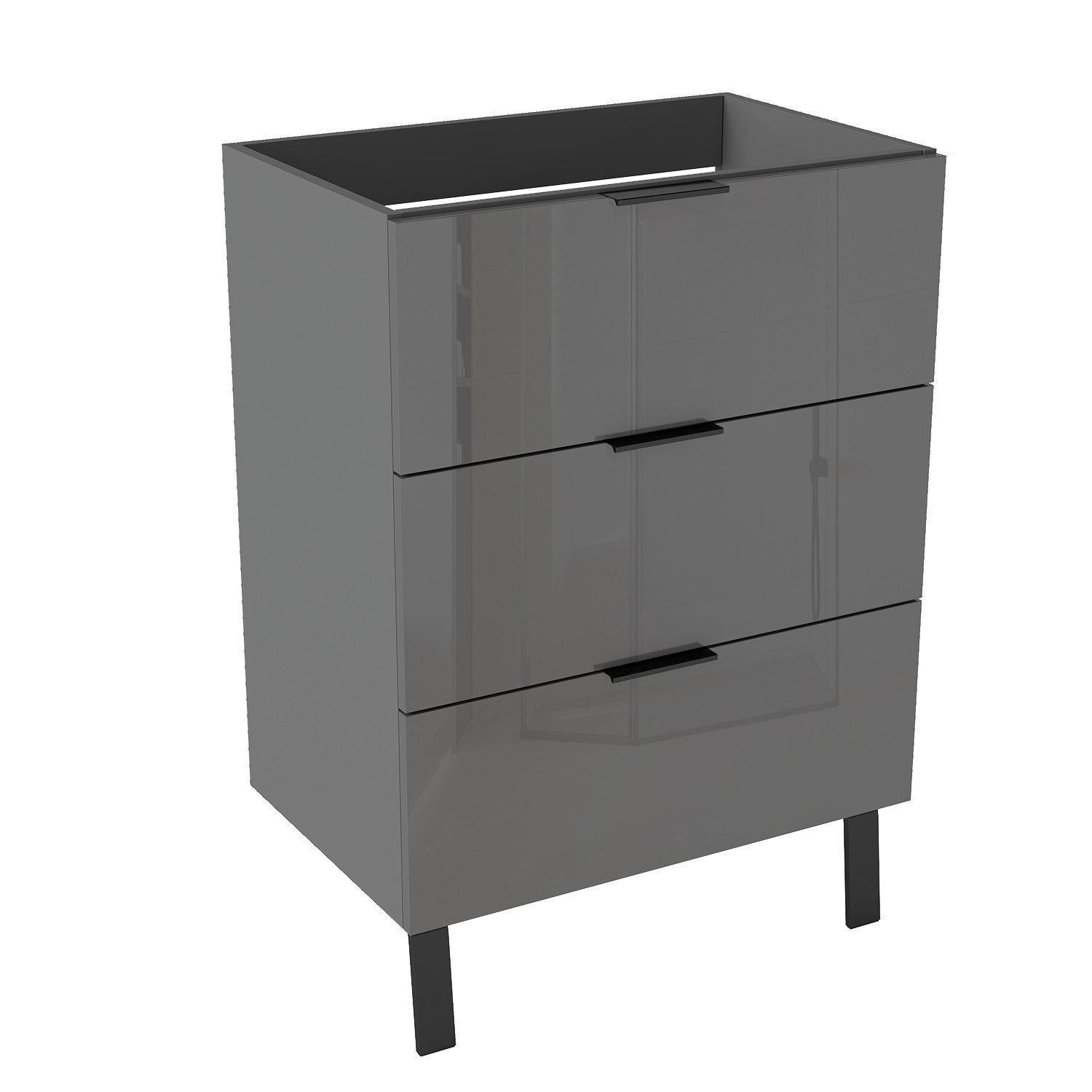 duschspa Waschtisch Hängeschrank mit drei Schubladen Unterschrank Badschrank, mit Schrankfüße, 80 / 100cm breit