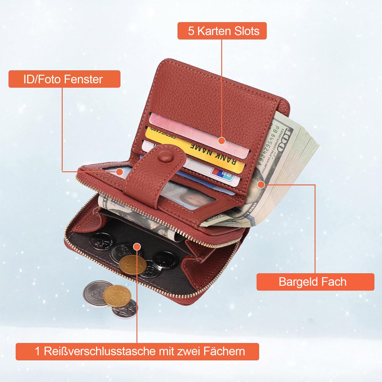 OKWISH Geldbörse Damen Portemonnaie Brieftasche aus günstig online kaufen