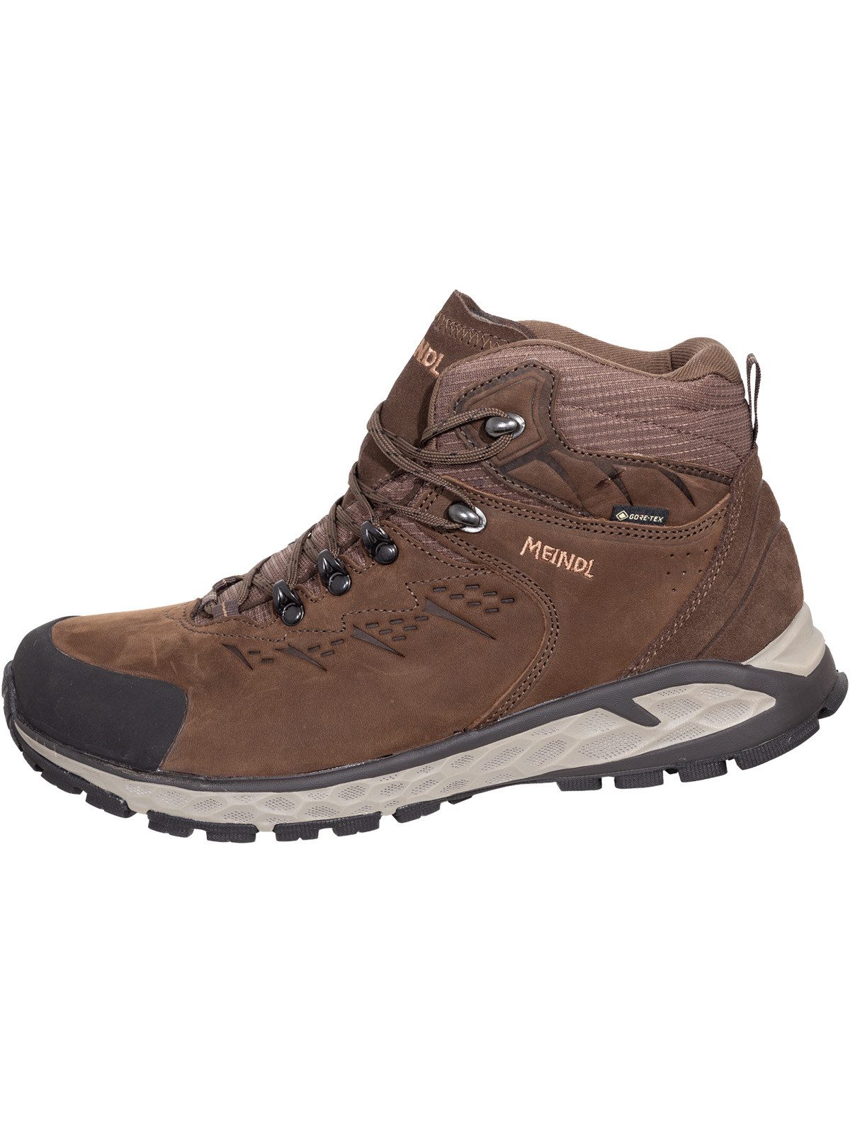 Meindl Meindl Menorca Walker Mid dunkelbraun Wanderschuh Weicher Lederabschluss für höchsten Komfort beim Gehen