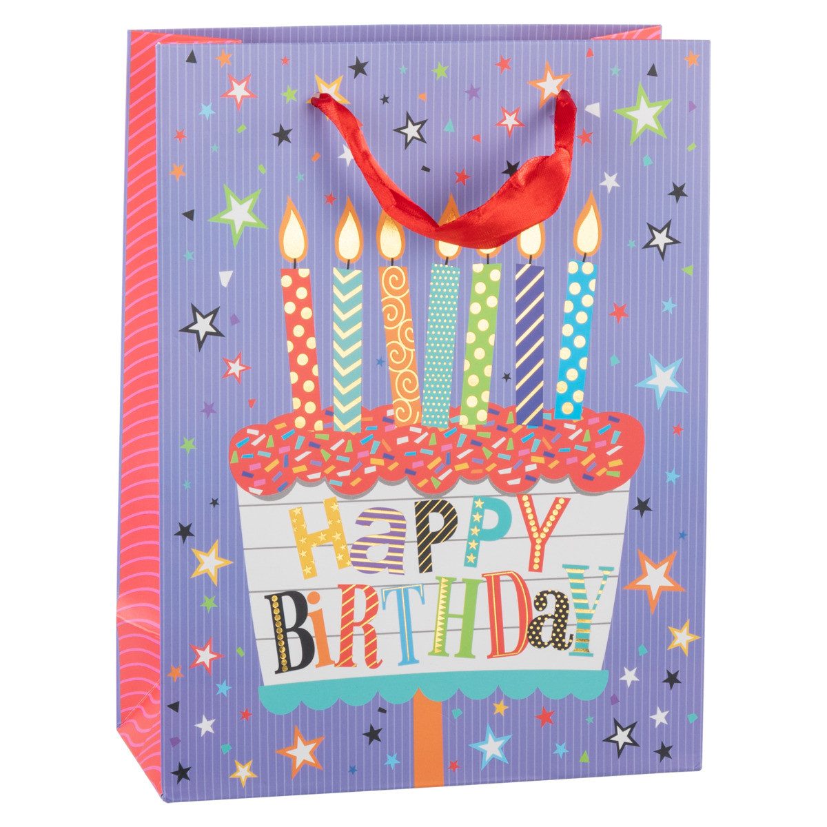 Idena Tragetasche Geschenktasche - Geburtstag, Kerzen, 25 x 34,5 x 8,5 cm, 210g/m²
