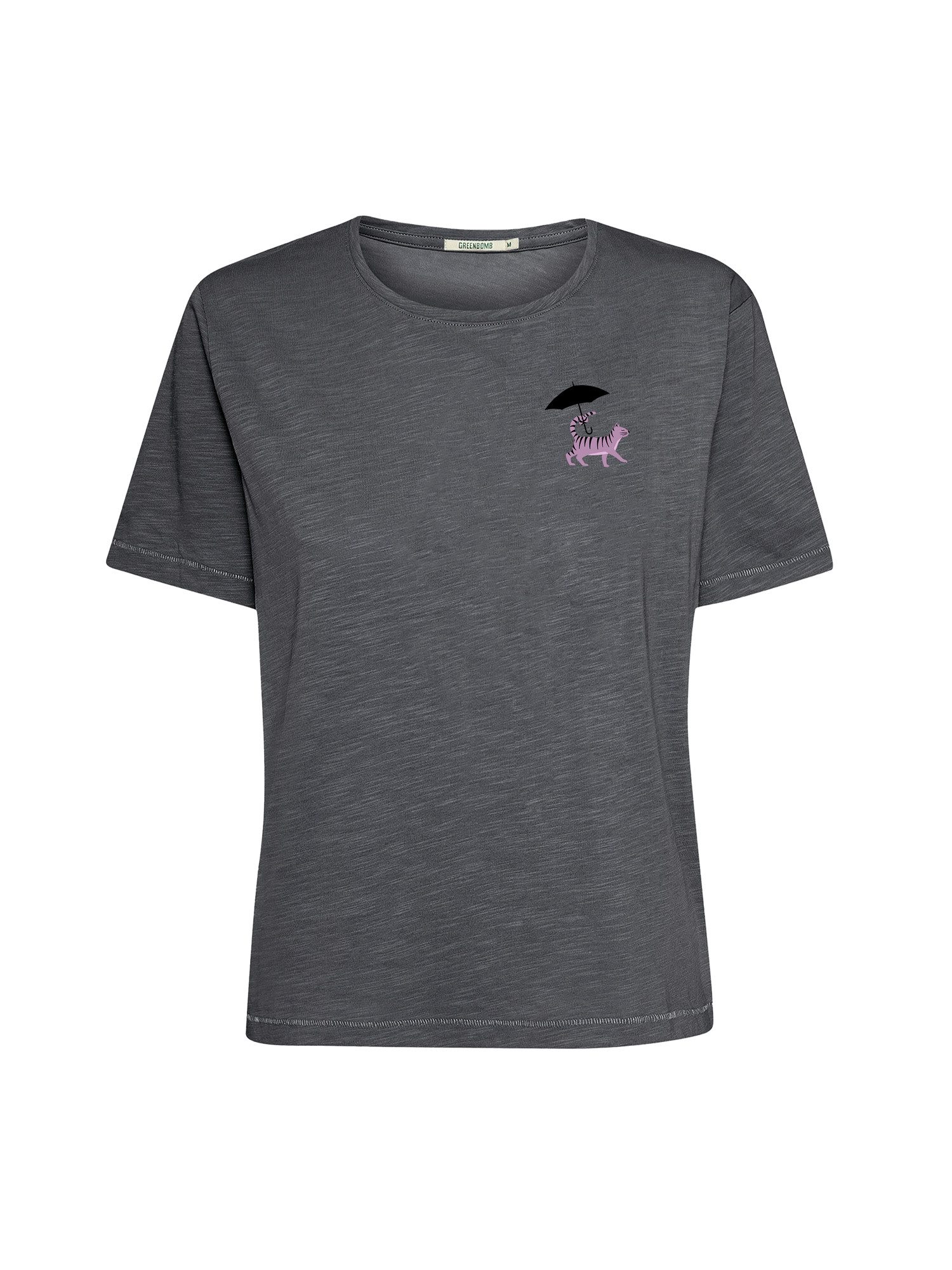 GREENBOMB Bio-Damen-T-Shirt 'Cat Walk' weit geschnitten, gravel, Gr. L – Bild 5 von 5