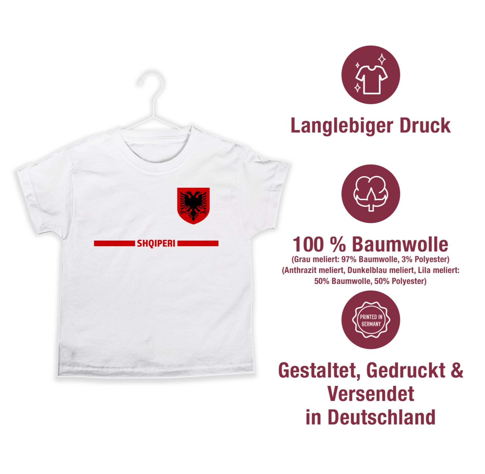 Shirtracer T-Shirt Albanien Trikot Wappen, Shqipëri mit Stolz, Albanisches Fan-Motiv (1-tlg) 2026 Fussball WM Fanartikel